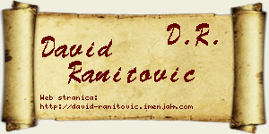 David Ranitović vizit kartica
